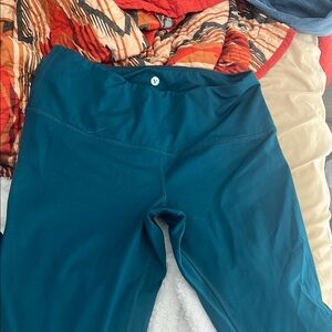 Blue Leggings with Smooth Sheen